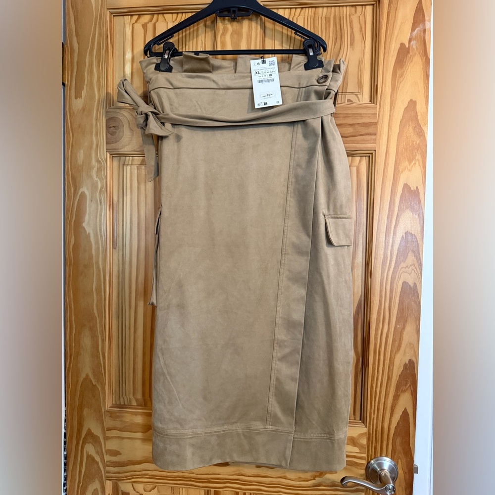 Zara Tan Midi Skirt